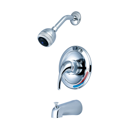 OLYMPIA FAUCETS Single Handle Tub/Shower Trim Set, Wallmount, Polished Chrome T-2360